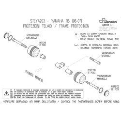 Tamponi paratelaio Lightech per Yamaha R6 06-07 Tamponi paratelaio Lightech per Yamaha R6 06-07