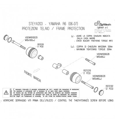 Tamponi paratelaio Lightech per Yamaha R6 06-07 Tamponi paratelaio Lightech per Yamaha R6 06-07