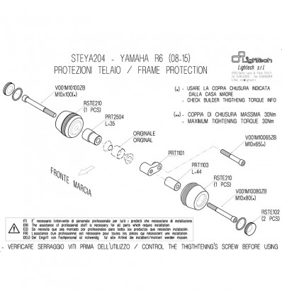 Tamponi paratelaio Lightech per Yamaha R6 08-16 Tamponi paratelaio Lightech per Yamaha R6 08-16