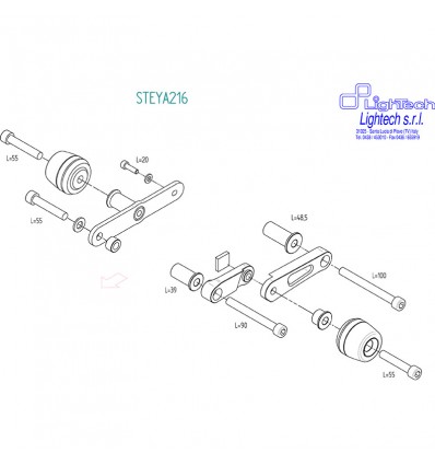 Tamponi paratelaio Lightech per Yamaha R6 2017 Tamponi paratelaio Lightech per Yamaha R6 2017