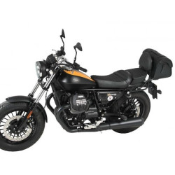 Schienalino cromato Hepco & Becker con portapacchi per Moto Guzzi V9 Bobber
