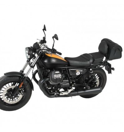 Schienalino cromato Hepco & Becker con portapacchi per Moto Guzzi V9 Bobber