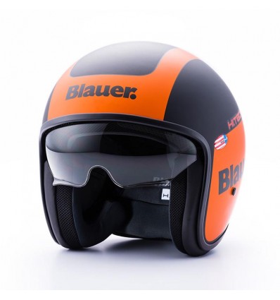 Casco Blauer Pilot 1.1 con visierino a scomparsa arancio e nero Casco Blauer Pilot 1.1 con visierino a scomparsa arancio e nero