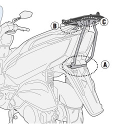 Portapacchi Givi Monolock per Kymco G-Dink 300 dal 2018 Portapacchi Givi Monolock per Kymco G-Dink 300 dal 2018