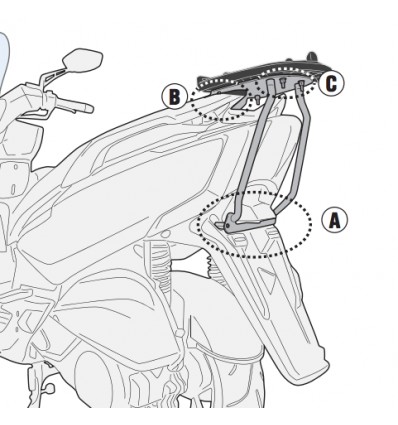 Portapacchi Givi Monolock per Kymco G-Dink 300 dal 2018 Portapacchi Givi Monolock per Kymco G-Dink 300 dal 2018