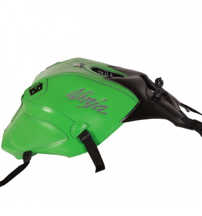 Copriserbatoio Bagster per Kawasaki Z650 Ninja dal 2017 in similpelle nero e verde