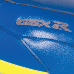Copriserbatoio Bagster per Suzuki GSX-R 1000 dal 2017 in similpelle blu, giallo e bianco Copriserbatoio Bagster per Suzuki GSX-R 1000 dal 2017 in similpelle blu, giallo e bianco