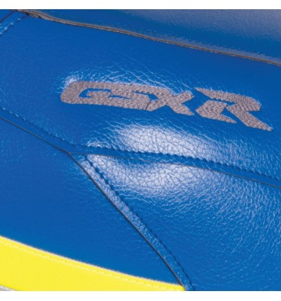 Copriserbatoio Bagster per Suzuki GSX-R 1000 dal 2017 in similpelle blu, giallo e bianco Copriserbatoio Bagster per Suzuki GSX-R 1000 dal 2017 in similpelle blu, giallo e bianco