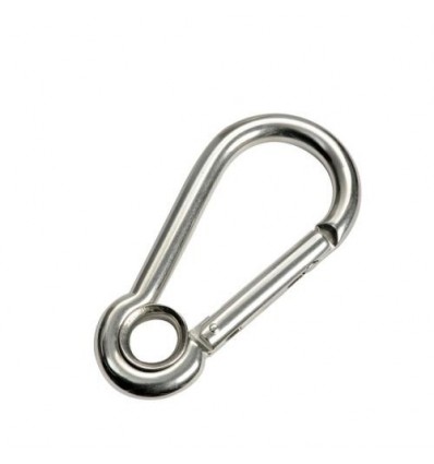 Moschettone standard occhiellato 5 mm acciaio inox AISI 316 Moschettone standard occhiellato 5 mm acciaio inox AISI 316