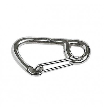 Moschettone inox 80 mm a grande apertura Moschettone inox 80 mm a grande apertura