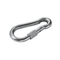 Moschettone acciaio inox 60 mm con fermo a vite