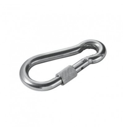 Moschettone acciaio inox 60 mm con fermo a vite Moschettone acciaio inox 60 mm con fermo a vite