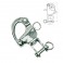 Moschettone 70 mm acciaio inox con grillo per spinnaker e drizze