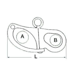 Moschettone 32 mm in acciaio inox per spinnaker e drizze Moschettone 32 mm in acciaio inox per spinnaker e drizze