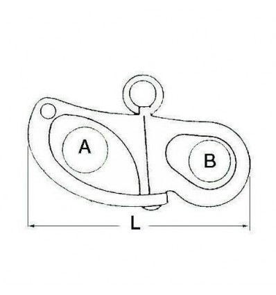 Moschettone 32 mm in acciaio inox per spinnaker e drizze Moschettone 32 mm in acciaio inox per spinnaker e drizze