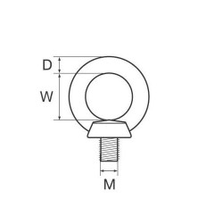 Testa di golfare inox maschio M 6 mm Testa di golfare inox maschio M 6 mm