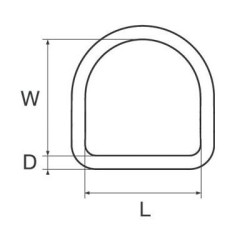 Anello a D acciaio inox 3 x 17 mm Anello a D acciaio inox 3 x 17 mm