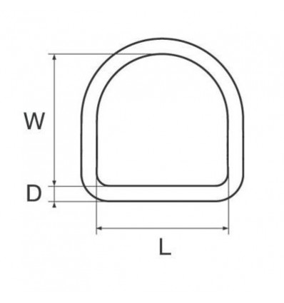 Anello a D acciaio inox 3 x 17 mm Anello a D acciaio inox 3 x 17 mm