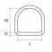Anello a D acciaio inox 3 x 17 mm Anello a D acciaio inox 3 x 17 mm