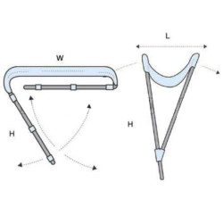 Tendalino bimini 2 archi bianco 130 cm Tendalino bimini 2 archi bianco 130 cm