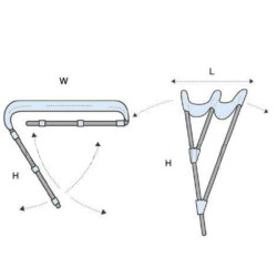 Tendalino bimini 2 archi bianco 150 cm Tendalino bimini 2 archi bianco 150 cm