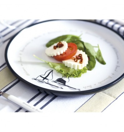 Set piatti piani Marine Business serie Welcome On Board 6 pezzi