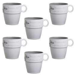 Set piatti fondi Marine Business serie Welcome On Board 6 pezzi