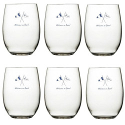 Set bicchieri bevanda Marine Business serie Welcome On Board 6 pezzi