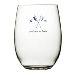 Set bicchieri bevanda Marine Business serie Welcome On Board 6 pezzi