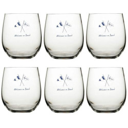 Set bicchieri bevanda Marine Business serie Welcome On Board 6 pezzi