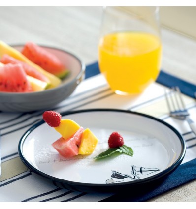 Set piatti piani Marine Business serie Welcome On Board 6 pezzi