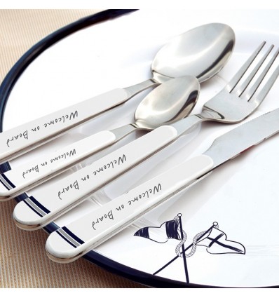 Set piatti piani Marine Business serie Welcome On Board 6 pezzi