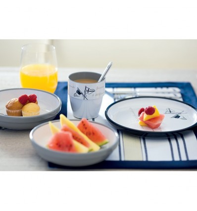 Set piatti piani Marine Business serie Welcome On Board 6 pezzi