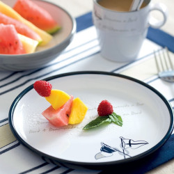 Set piatti fondi Marine Business serie Welcome On Board 6 pezzi