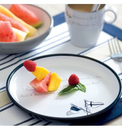 Set piatti fondi Marine Business serie Welcome On Board 6 pezzi