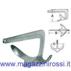 Ancora in acciaio fuso e zincato a caldo Trefoil 30 kg