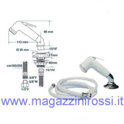 Doccetta rubinetto in ABS bianco 1,5mt