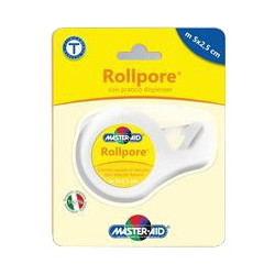 CEROTTO IN ROCCHETTO MASTER-AID ROLLPORE TESSUTO NON TESSUTO CON DISPENSER 2,5CM X 5 M