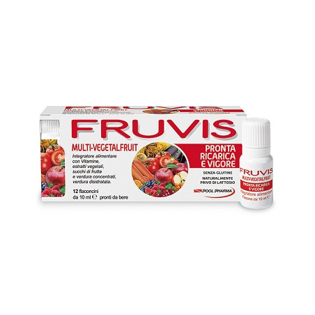 Fruvis Multi-VegetalFruit Ricarica E Vigore Integratore Alimentare 12 Flaconi