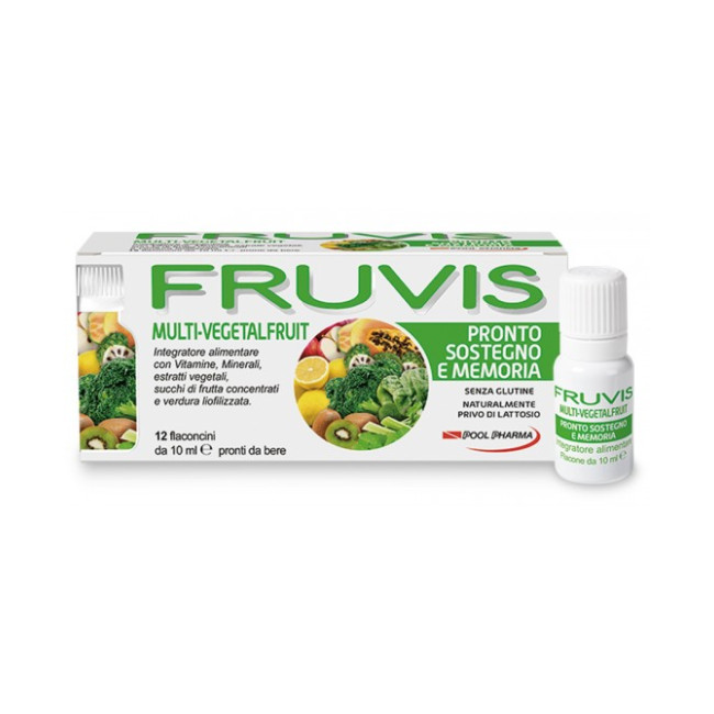 Pool Pharma Fruvis Sostegno E Memoria Integratore Alimentare 12 Flaconi Pool Pharma Fruvis Sostegno E Memoria Integratore Alimentare 12 Flaconi