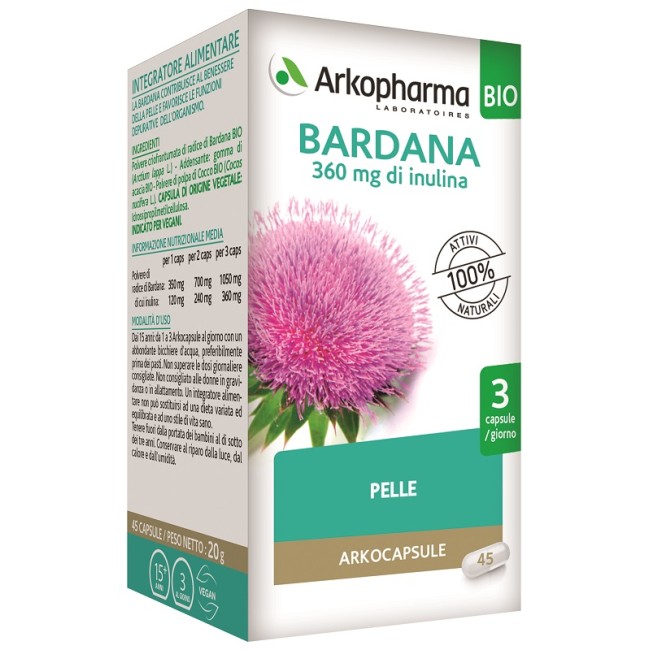 Arkpharma Bardana Arkocapsule Integratore Alimentare 45 Capsule Arkpharma Bardana Arkocapsule Integratore Alimentare 45 Capsule