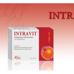 Confezione da 30 compresse di Intravit integratore per il benessere della vista e degli occhi.
