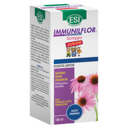 Flacone da 180 Ml di Esi Immunilflor Sciroppo Junior integratore per le difese immunitarie.