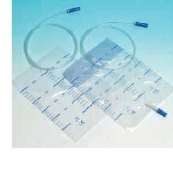 SACCA RACCOLTA URINA DA LETTO IN PVC NON STERILE VOLUME 2 LITRI TUBO LUNGHEZZA 90 CM CON SCARICO E VALVOLA ANTIREFLUSSO 30 PEZZI