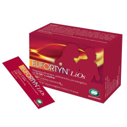 Confezione da 10 bustine orosolubili di Eufortyn integratore tonico energetico.