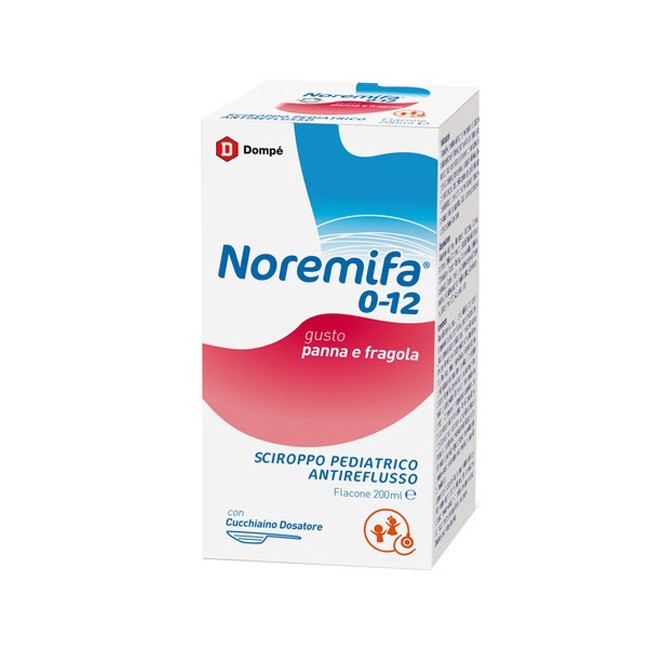 SCIROPPO PEDIATRICO ANTIREFLUSSO NOREMIFA 0-12 FLACONE 200 ML GUSTO PANNA E FRAGOLA SCIROPPO PEDIATRICO ANTIREFLUSSO NOREMIFA 0-12 FLACONE 200 ML GUSTO PANNA E FRAGOLA
