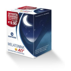 Confezione da 150 compresse da 1 Mg di Melatonina Act integratore per conciliare il sonno.