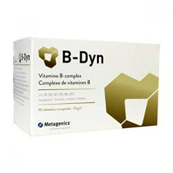 Confezione da 90 compresse di Metagenics B dyn integratore di vitamine del gruppo B.