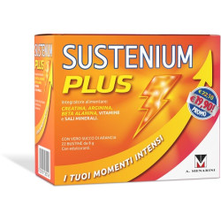 Confezione da 22 bustine di Sustenium Plus integratore energizzante gusto arancia
