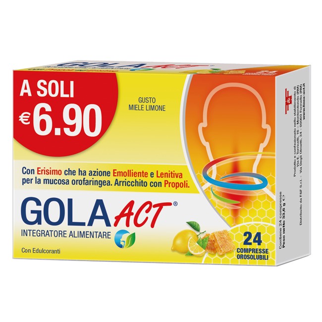 GOLA ACT MIELE LIMONE 24 COMPRESSE SOLUBILI 33,6 G GOLA ACT MIELE LIMONE 24 COMPRESSE SOLUBILI 33,6 G